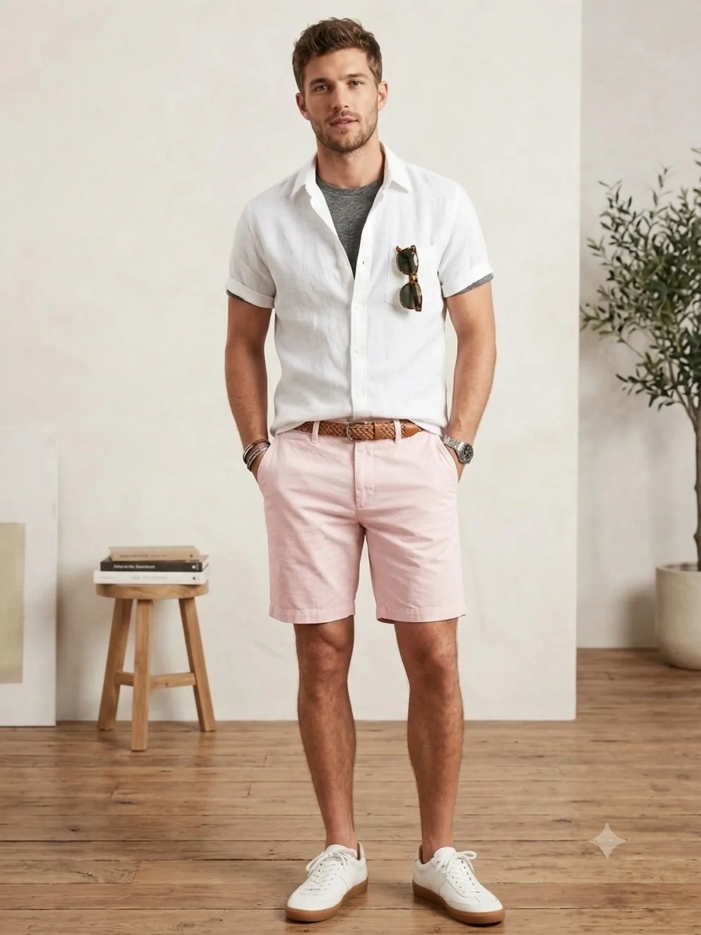 J. Crew Club Preppy Pink Costal Cotton Chino Shorts Size 34. Inseam 10in